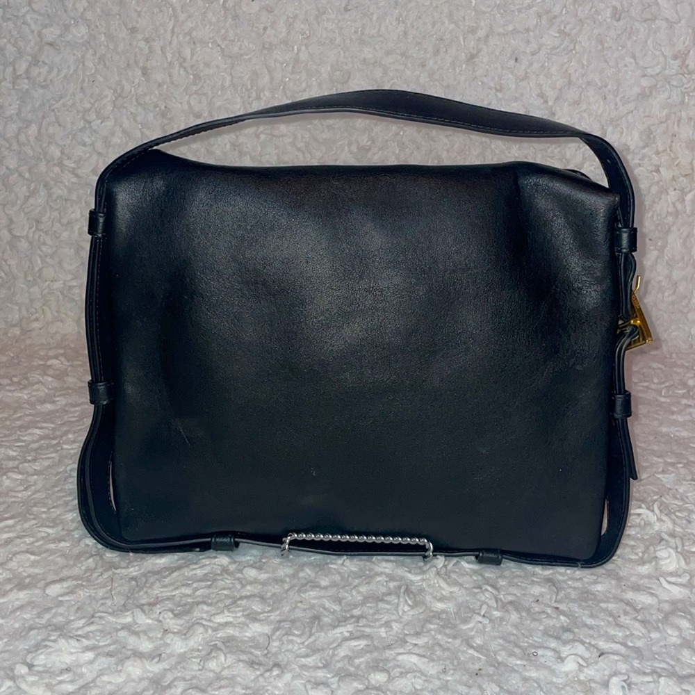 Bottega Veneta Leather Cradle Flap Small Shoulder Hand Bag Purse in Black - Picture 9 of 17